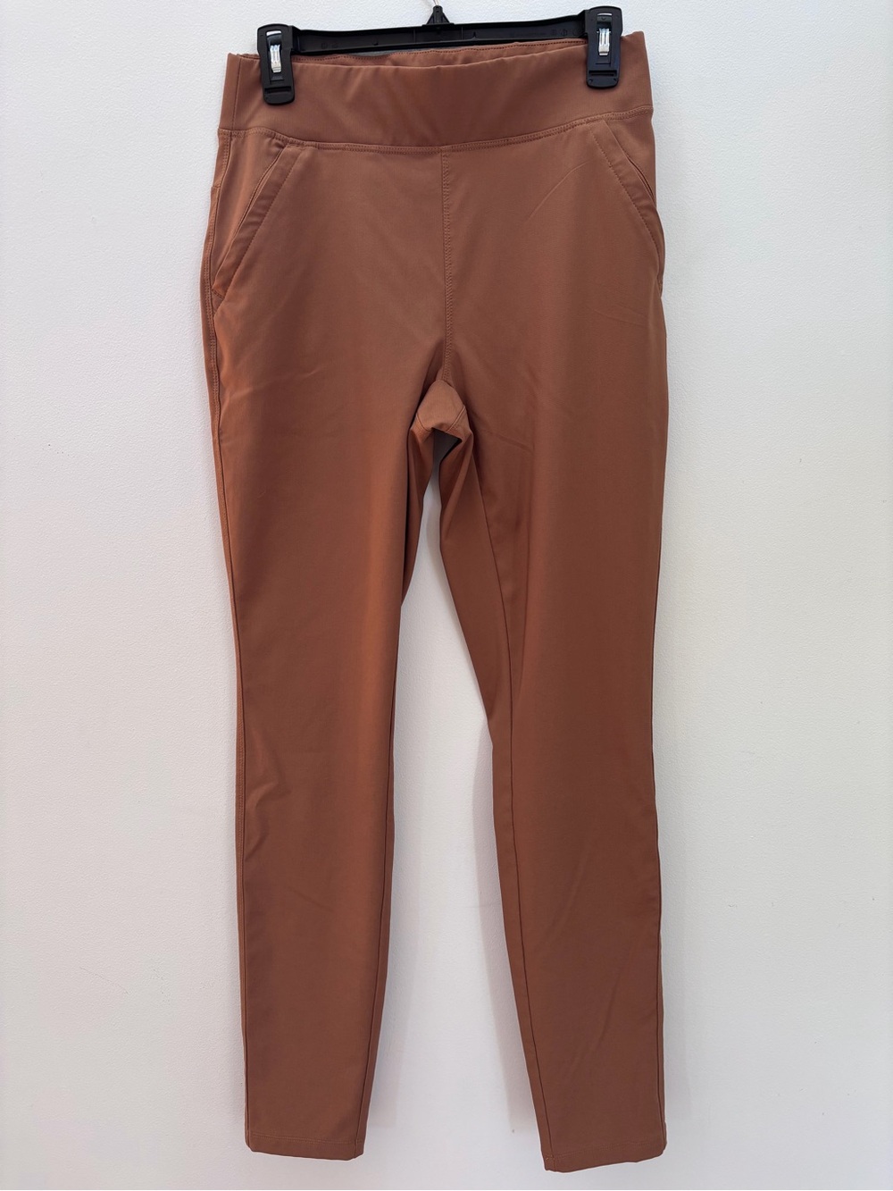 High-Rise Stretch Ponte Leggings in Cinnamon Brown